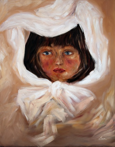 Young Girl in a White Bonnet - 26 X 33 | Study